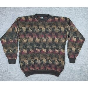 NEW Vintage 1999 TSR Sweater Men's XXL Abstract Geometric Knit Coogi Style NWT